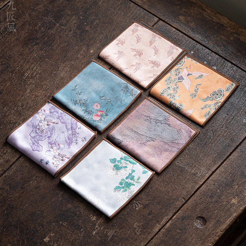 九匠风 加厚茶巾高档茶布吸水工夫茶具毛巾禅意茶几茶桌抹布垫