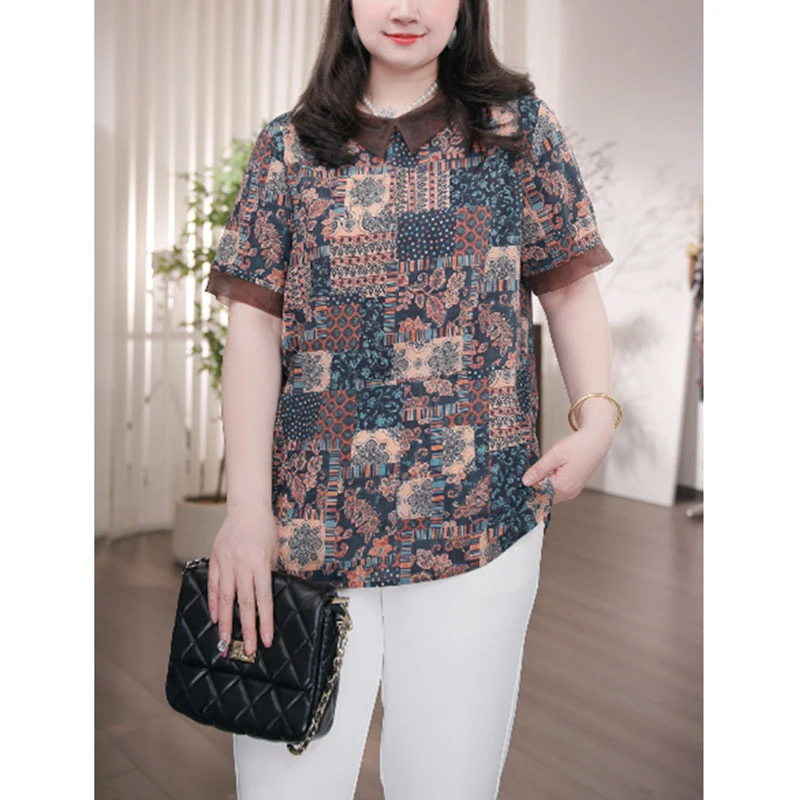 大码休闲简约洋气显瘦遮肉宽松上衣