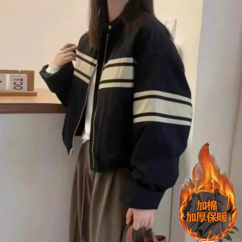 韩版加厚夹克棉服2024冬季新款宽松棉服时尚上衣时尚潮流短款上衣