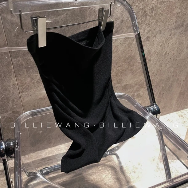 BW独立设计师时髦单品｜赫本醋酸羊毛褶皱弹力抹胸