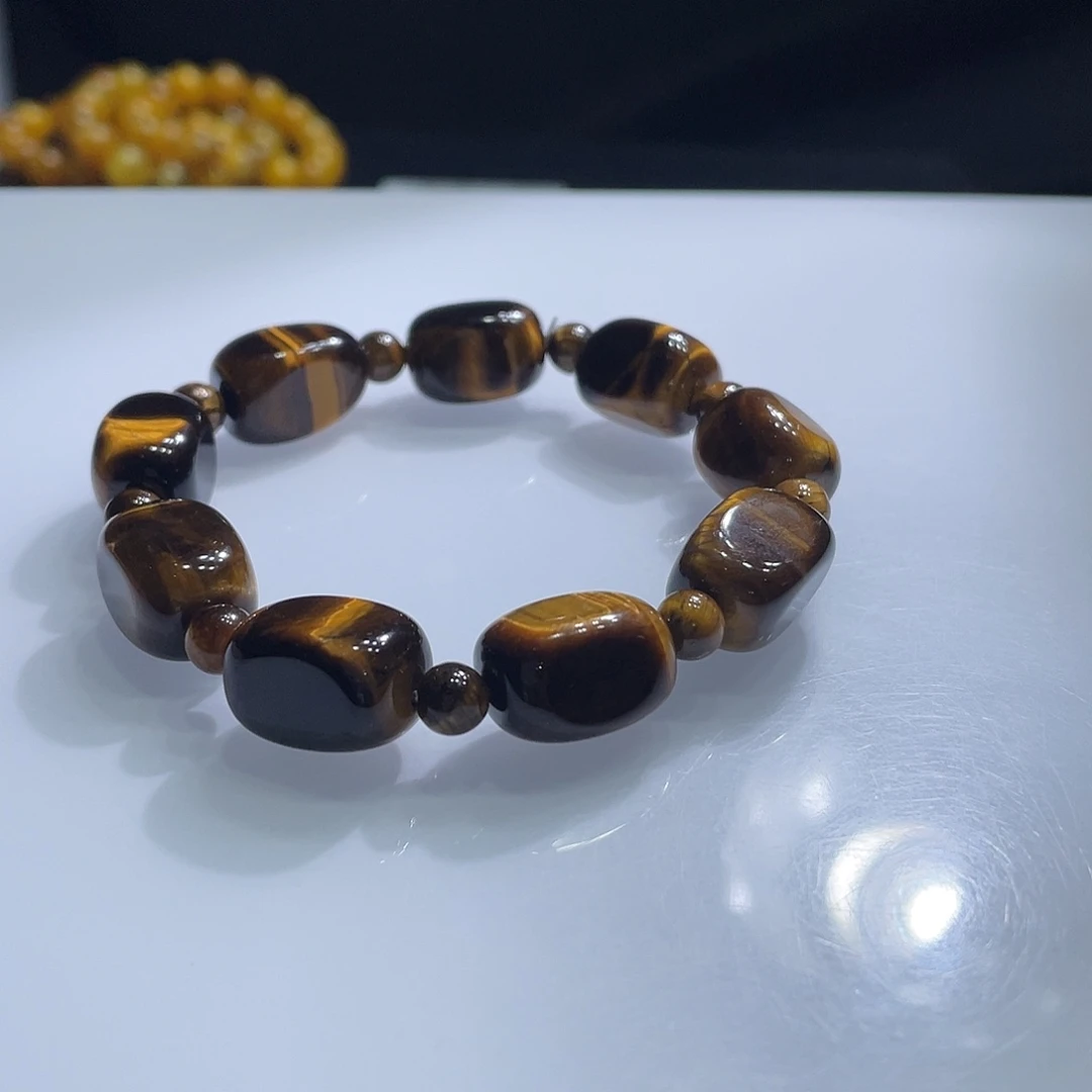 水晶未镶嵌手链黄虎眼方糖35元