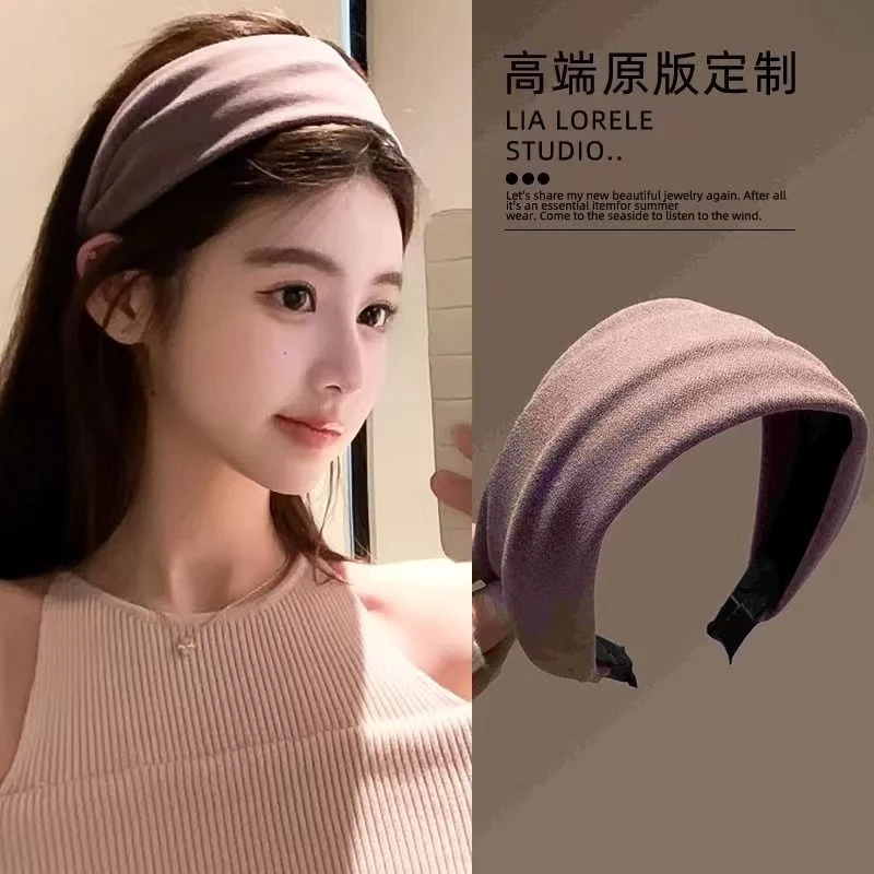 网红四季通用针织宽边发箍女简约2025发卡新款洗脸防上班族发饰