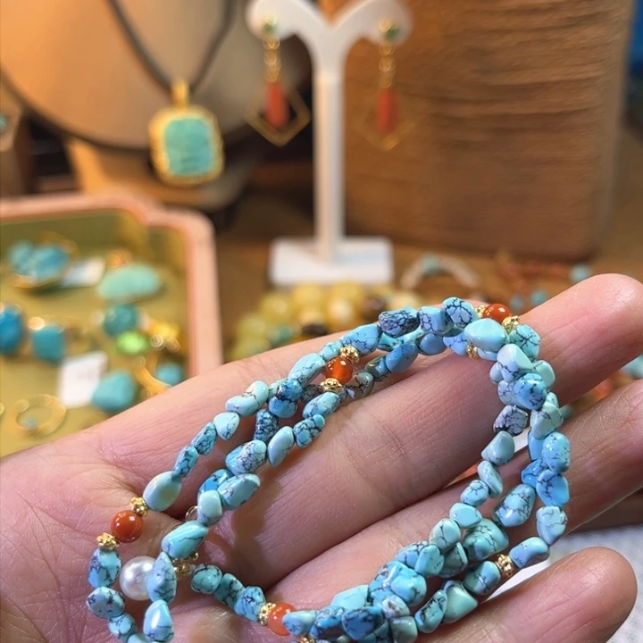 绿松石配珠未镶嵌