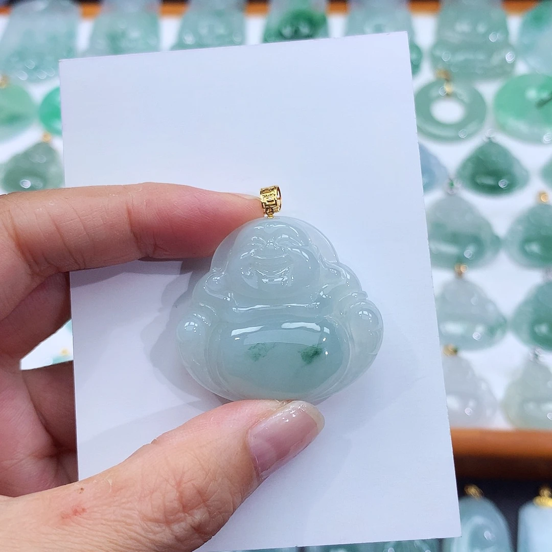 颈饰18K金镶嵌翡翠翡翠吊坠