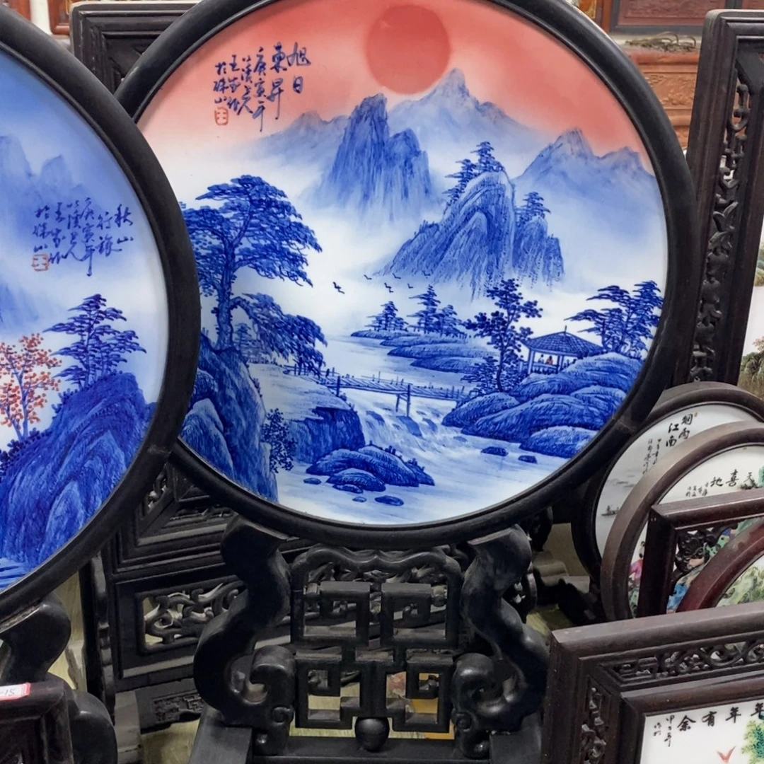 瓷71*43*1景德镇瓷板画柴窑烧制