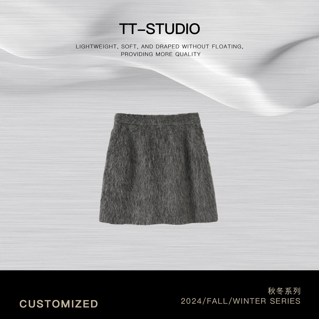 TT【羊驼短裙】冬季新品羊毛&羊驼毛毛绒绒短裙TT-CP9697