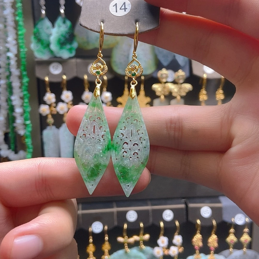 翡翠未镶嵌耳饰翡翠