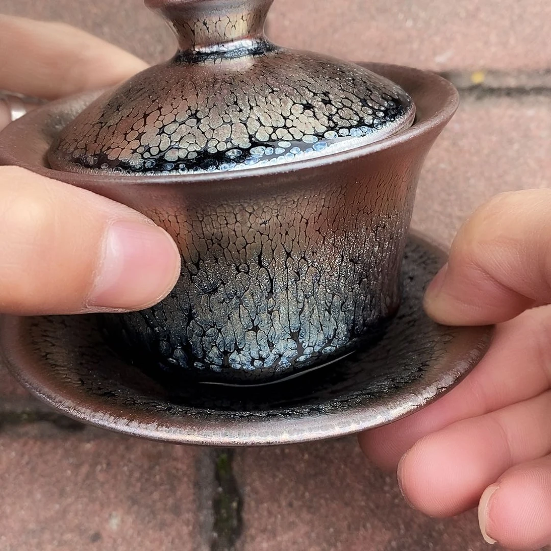 茶盏建盏盖碗一套