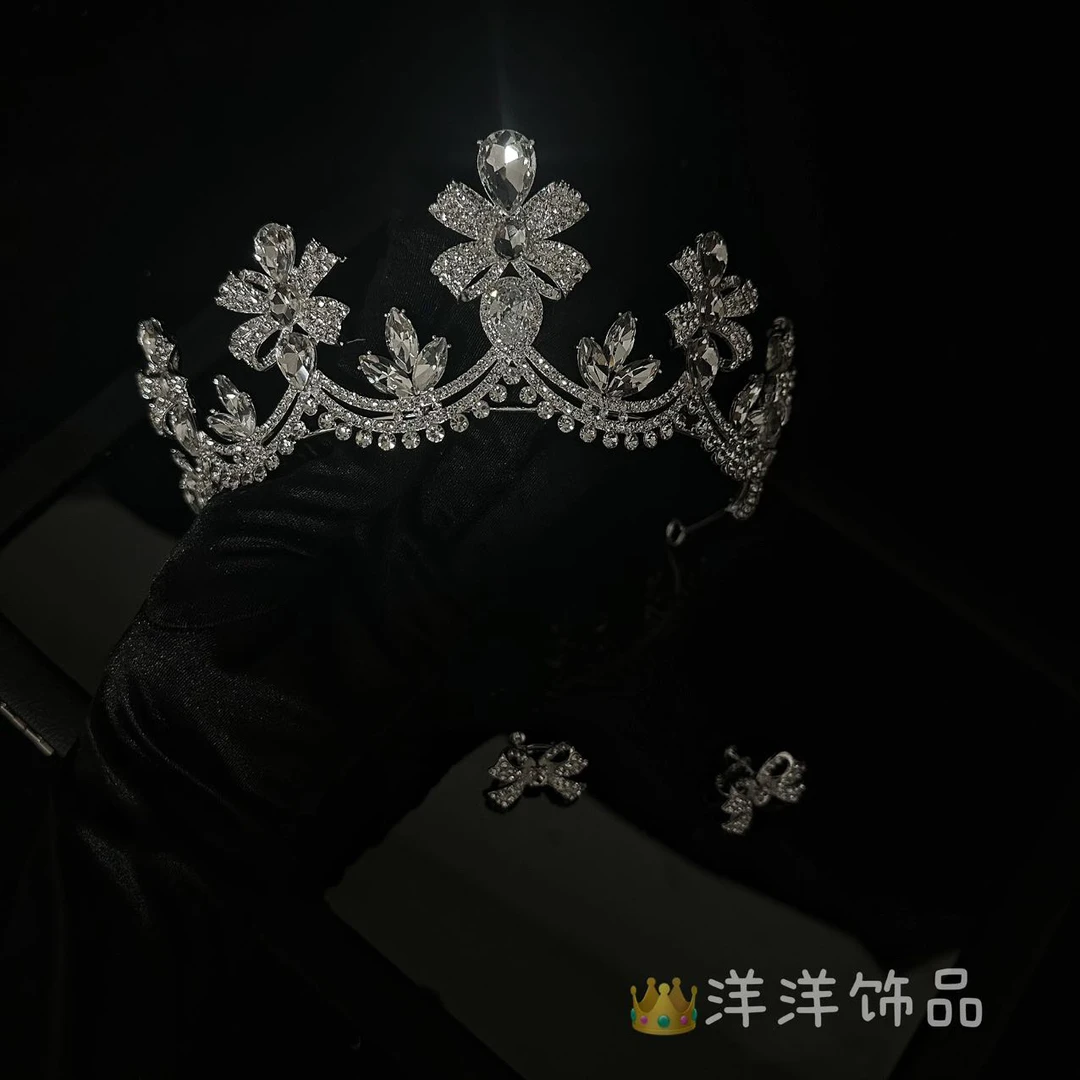 新款新娘皇冠头饰韩系合金蝴蝶公主王冠百搭气质款婚纱晚礼服配饰