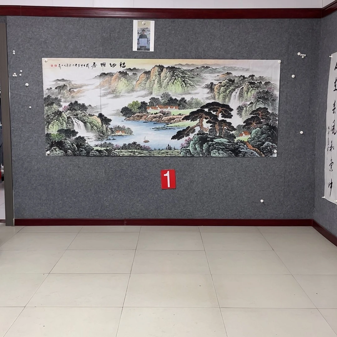 国画贺*小八尺画芯捡漏