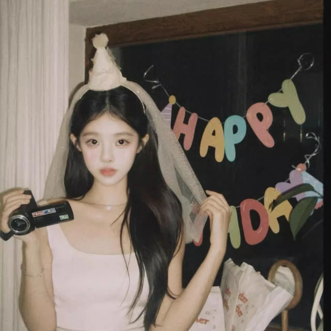 公主生日帽蕾丝头纱发箍女超仙甜美头箍派对拍照道具氛围感发饰品