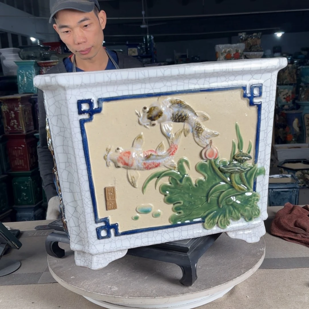 一风堂石湾花盆。博*高温裂