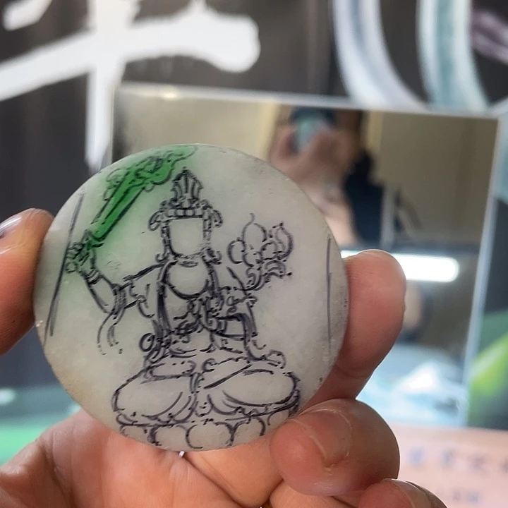 定制翡翠未镶嵌翡翠不动明王