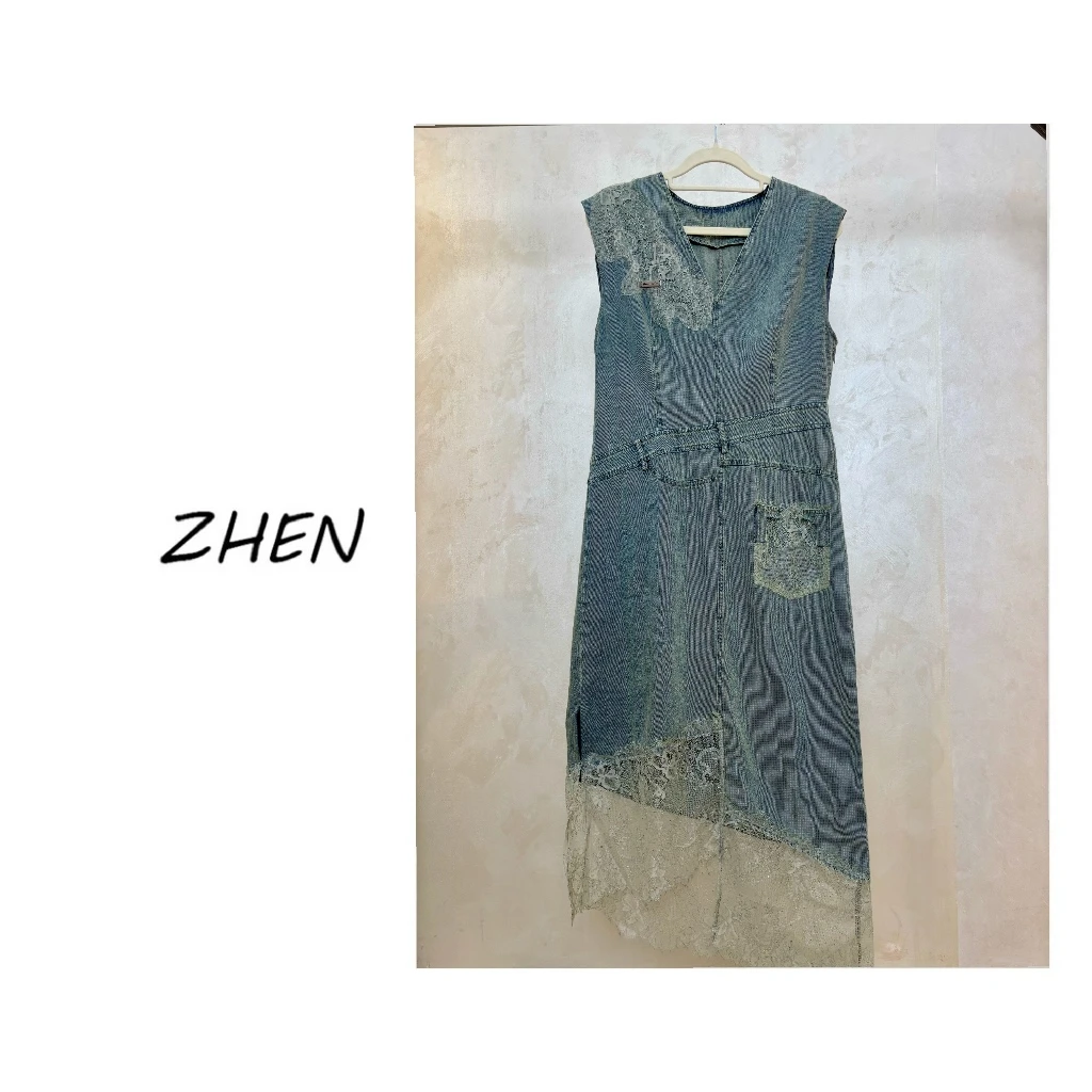 【ZHEN】25K00702 2025新款时尚气质修身显瘦小众设计连衣裙女