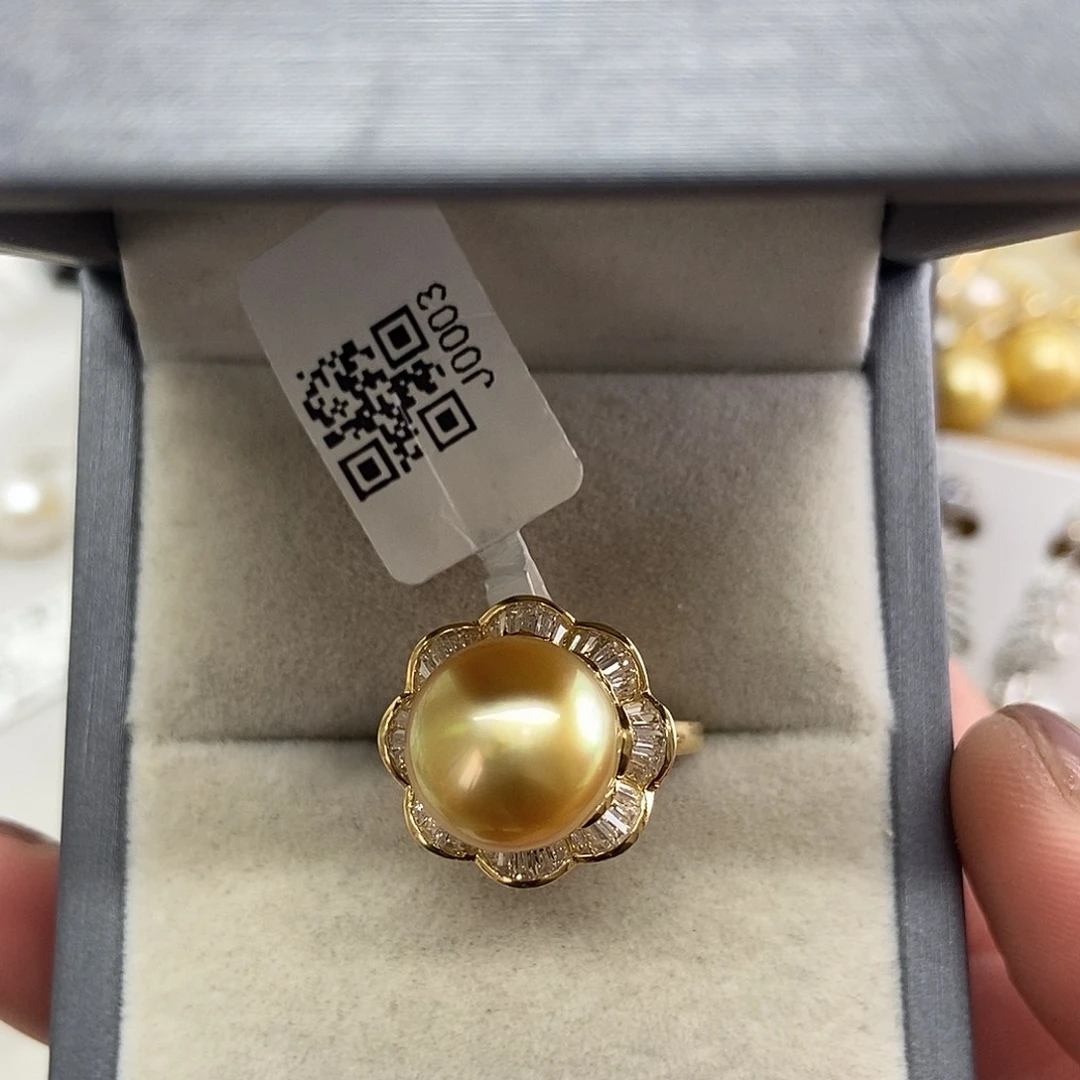 海水珍珠戒指银S925镶嵌@@J0003