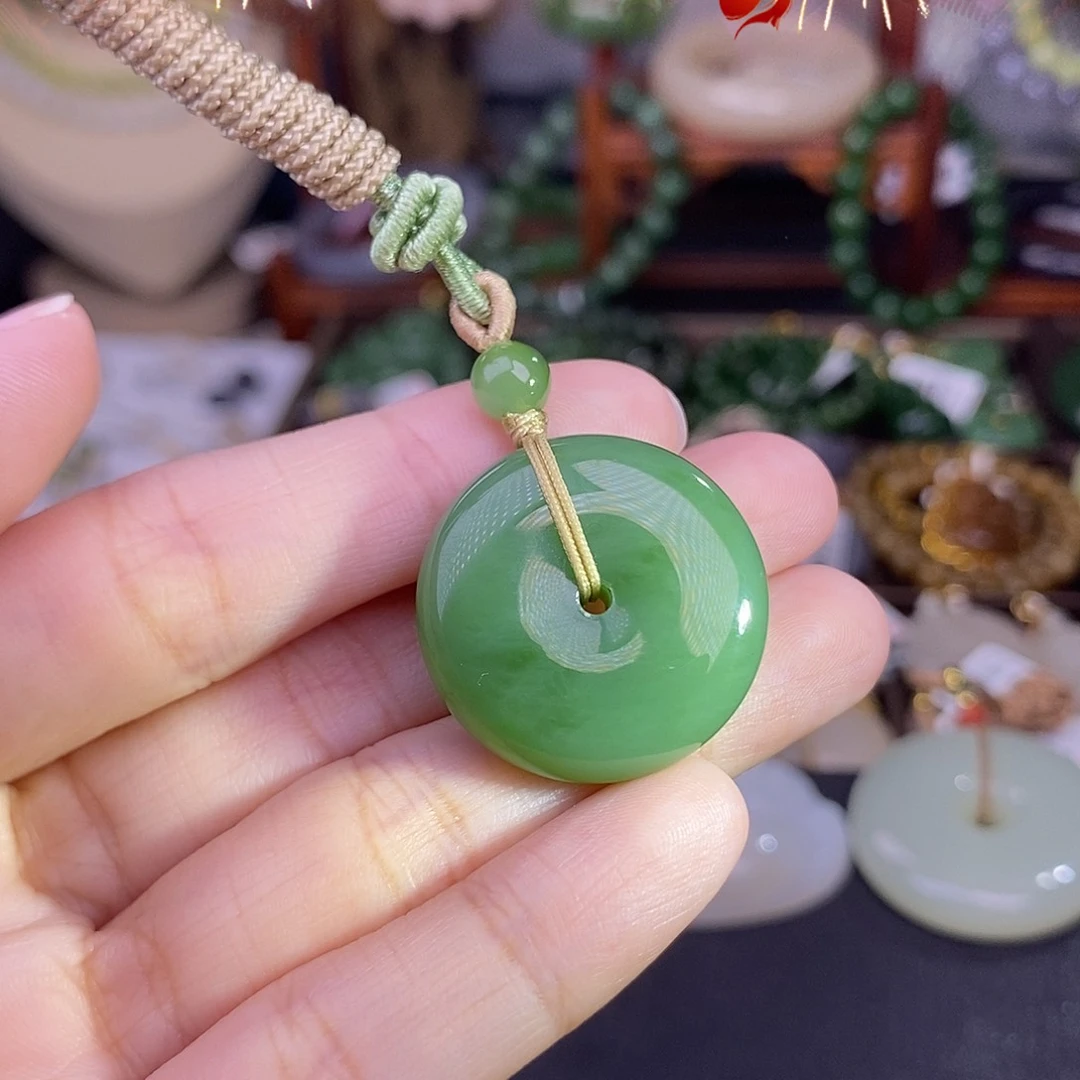 和田玉碧玉清货价平安扣未镶嵌