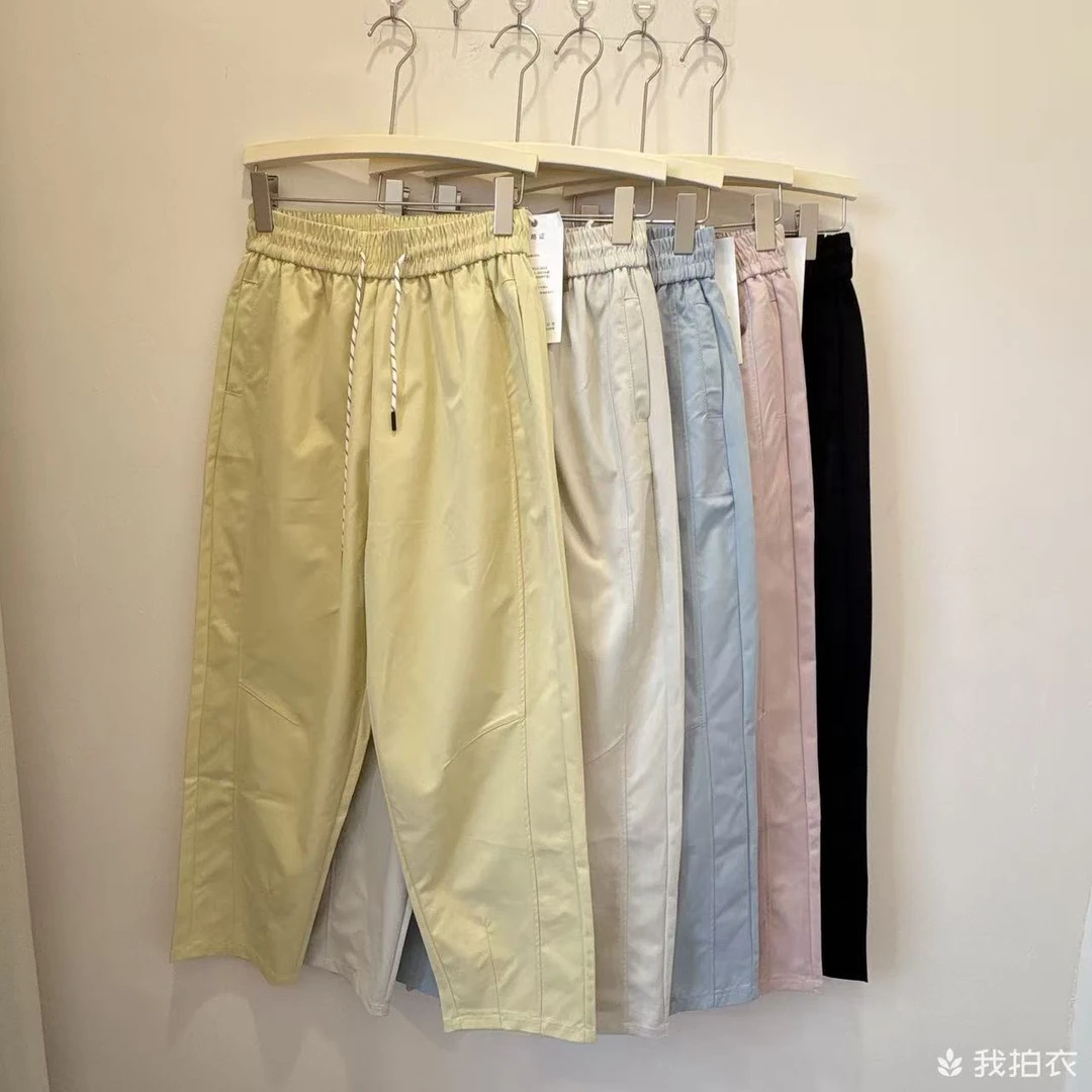 KJ26093韩系小个子抽绳九分休闲裤