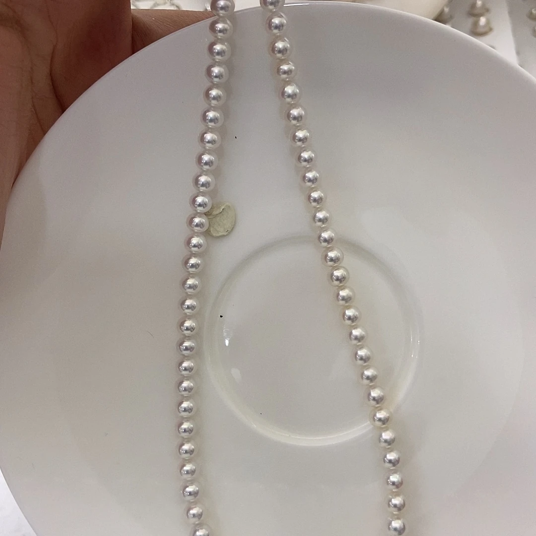 项链银S925镶嵌淡水珍珠