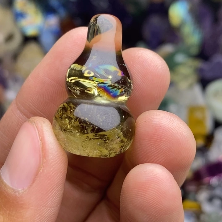 紫晶未镶嵌珠宝半成品黄水晶葫芦