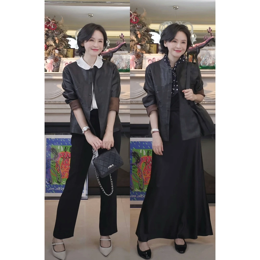 RuienCo. 黑标香云纱  38MM6A级桑蚕丝龟纹3万针绣花夏新中式外套