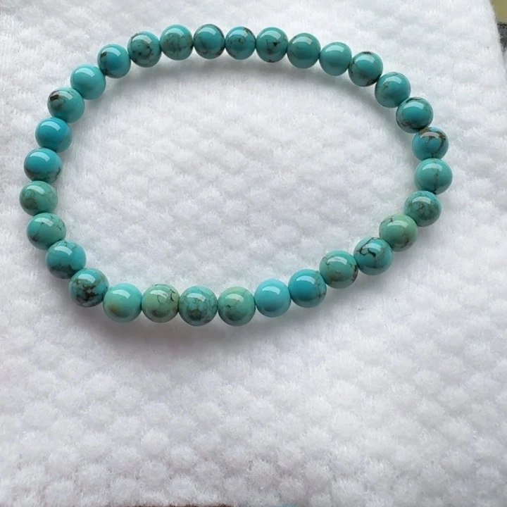 尺寸：6➕绿花纹圆珠手串