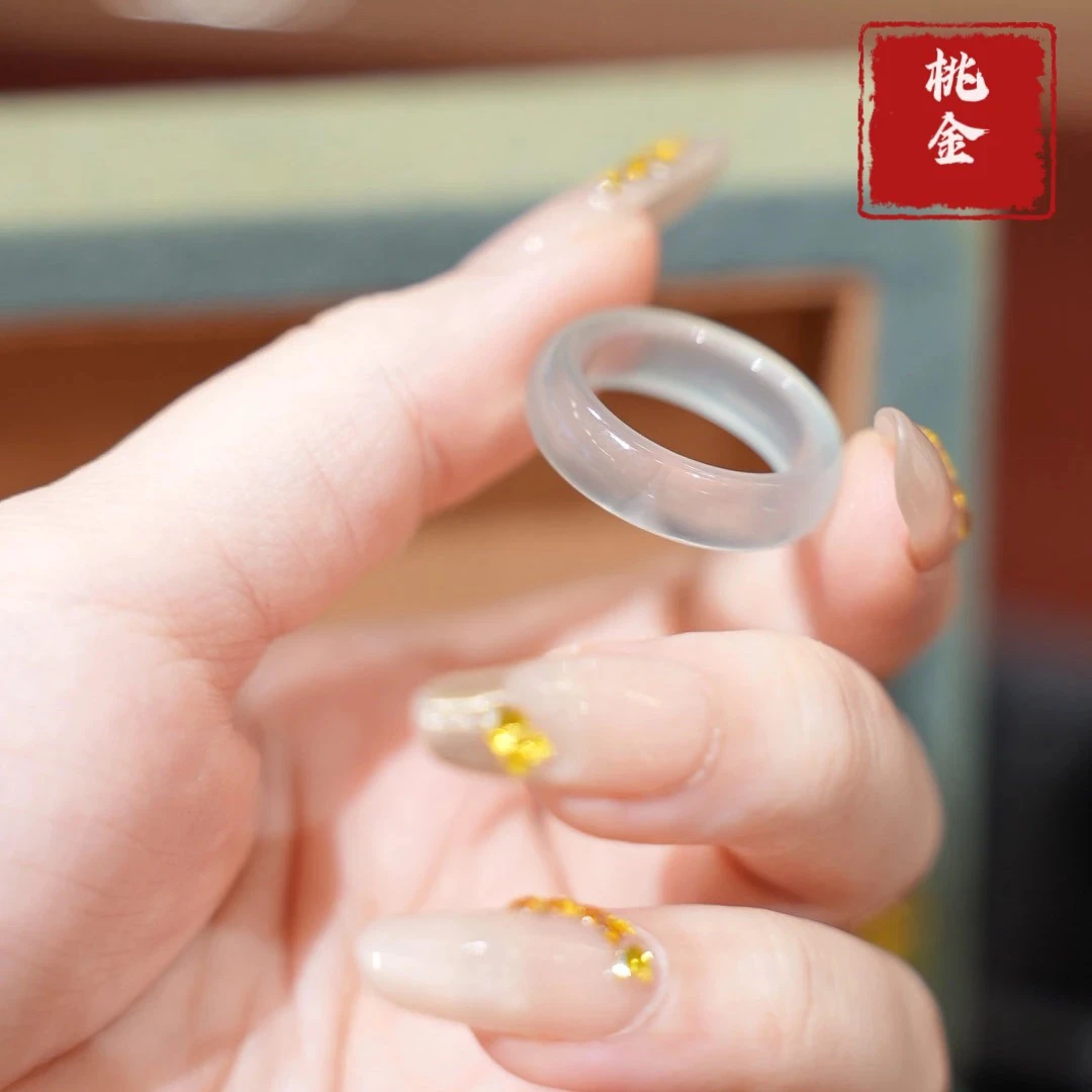 铜合金戒指 【莫桑石素戒指】透亮高级古风