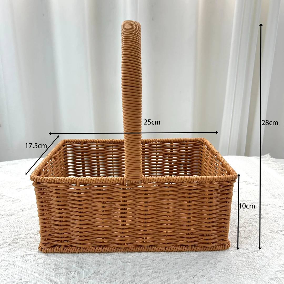 仿藤H9长方花果礼篮月子鸡蛋篮·花店专享 花篮