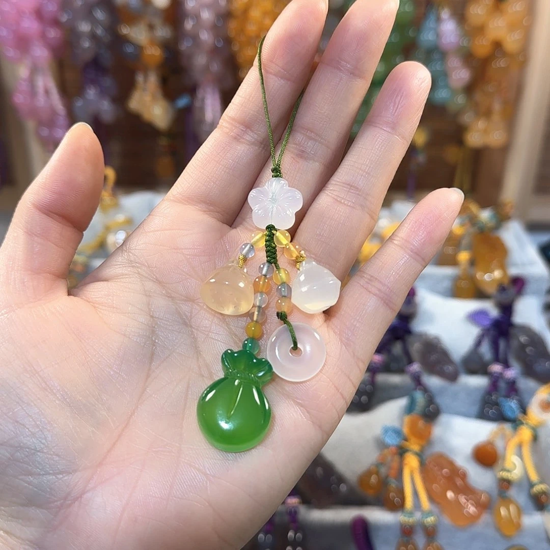 玛瑙/玉髓手机挂件未镶嵌