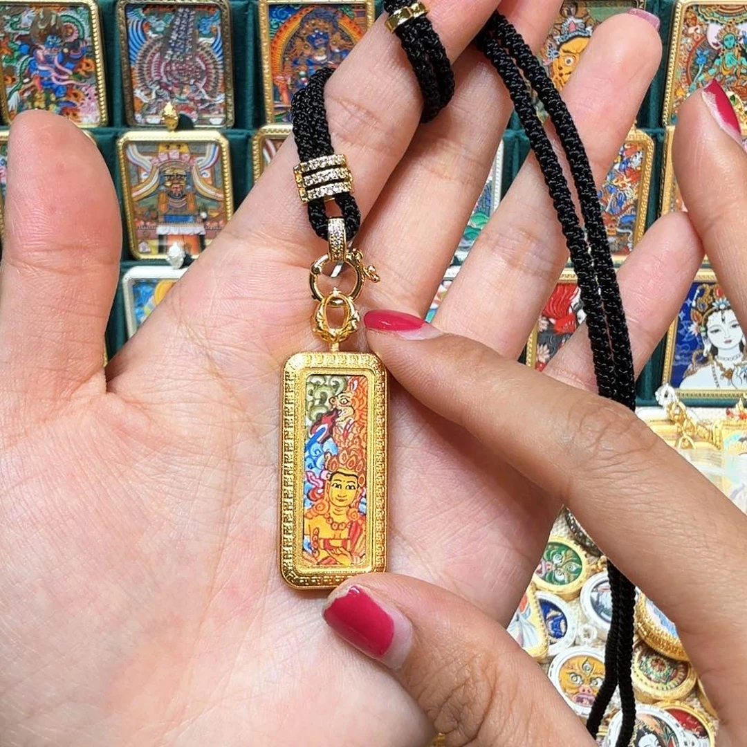 吊坠热贡纯手绘唐卡非遗文化的