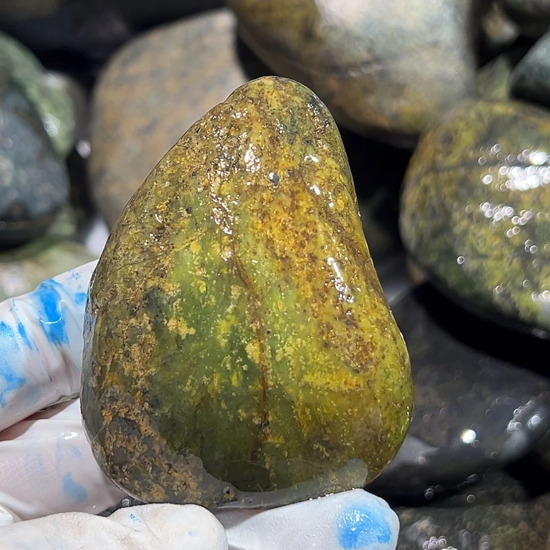 合金蛇纹石玉西藏藏玉药王石邓*