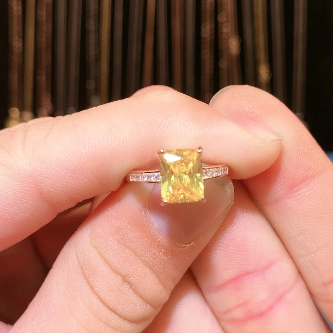 黄晶戒指银S925镶嵌222222222