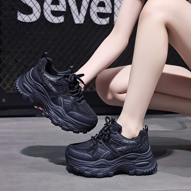 真皮老爹鞋女2025新款秋季厚底增高显脚小定制休闲运动鞋