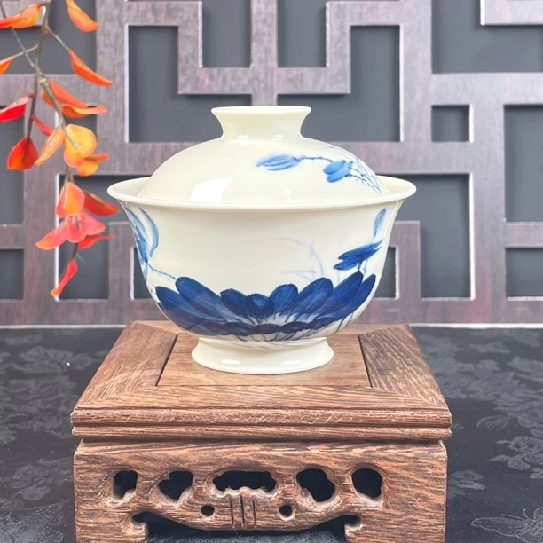 觅纤 荷花小红鱼盖碗-125毫升 MQ365