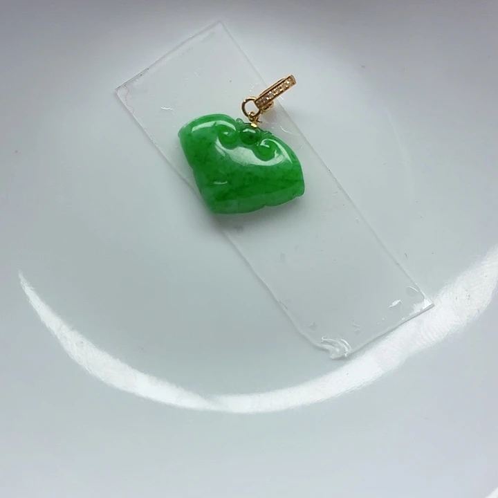 翡翠18K金镶嵌手链天然缅甸翡翠A货