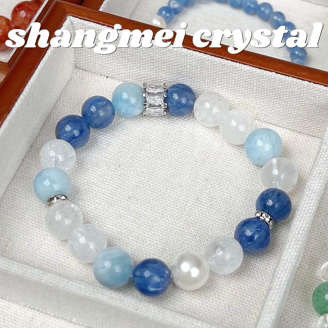 【蓝色海岸】海蓝宝蓝晶石手串  上美水晶盒子Crystal