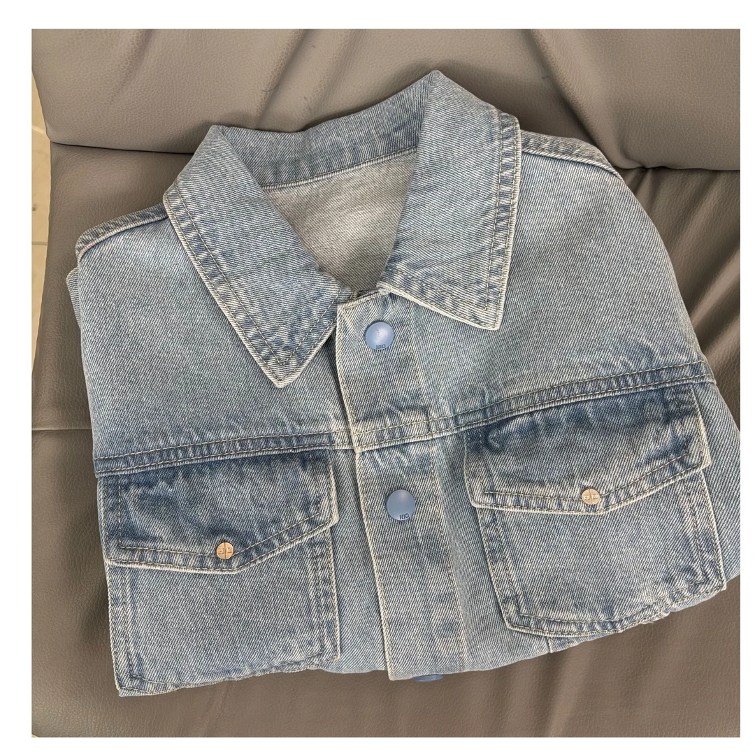 421017新款时尚牛仔蓝牛仔外套