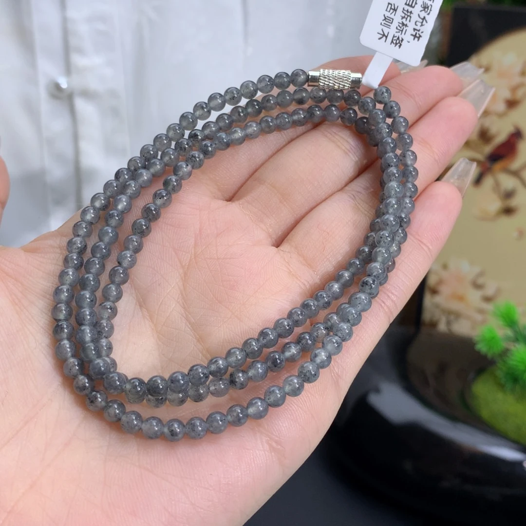 翡翠颈饰未镶嵌卡4.0冰胶乌鸡