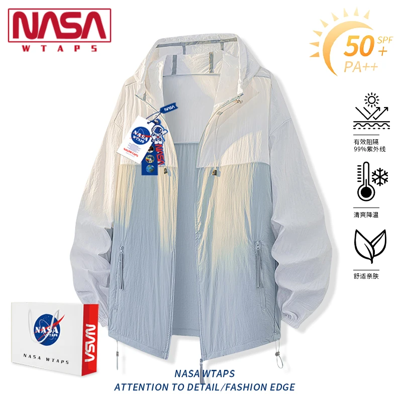 NASA WTAPS户外登山防晒衣男款夏季户外薄款透气宽松休闲情侣外套