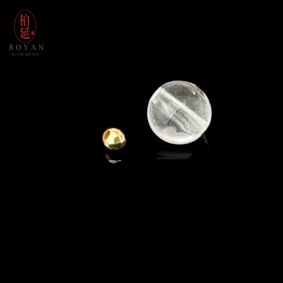 【柏延】18K金蹦迪珠2mmDIY天然水晶时尚精致（一个）NJ0029