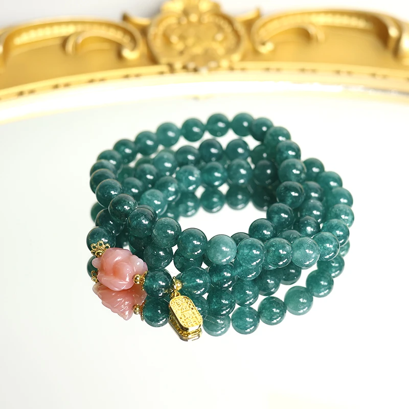 8m天然碧玺蓝三圈九尾狐手链 多样性发一 H2952