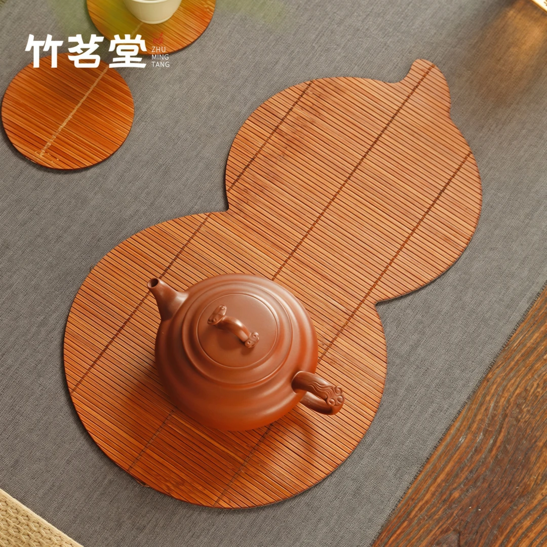 大漆竹编茶杯垫杯托隔热垫养壶垫家用小茶垫茶道壶垫子茶道零配件