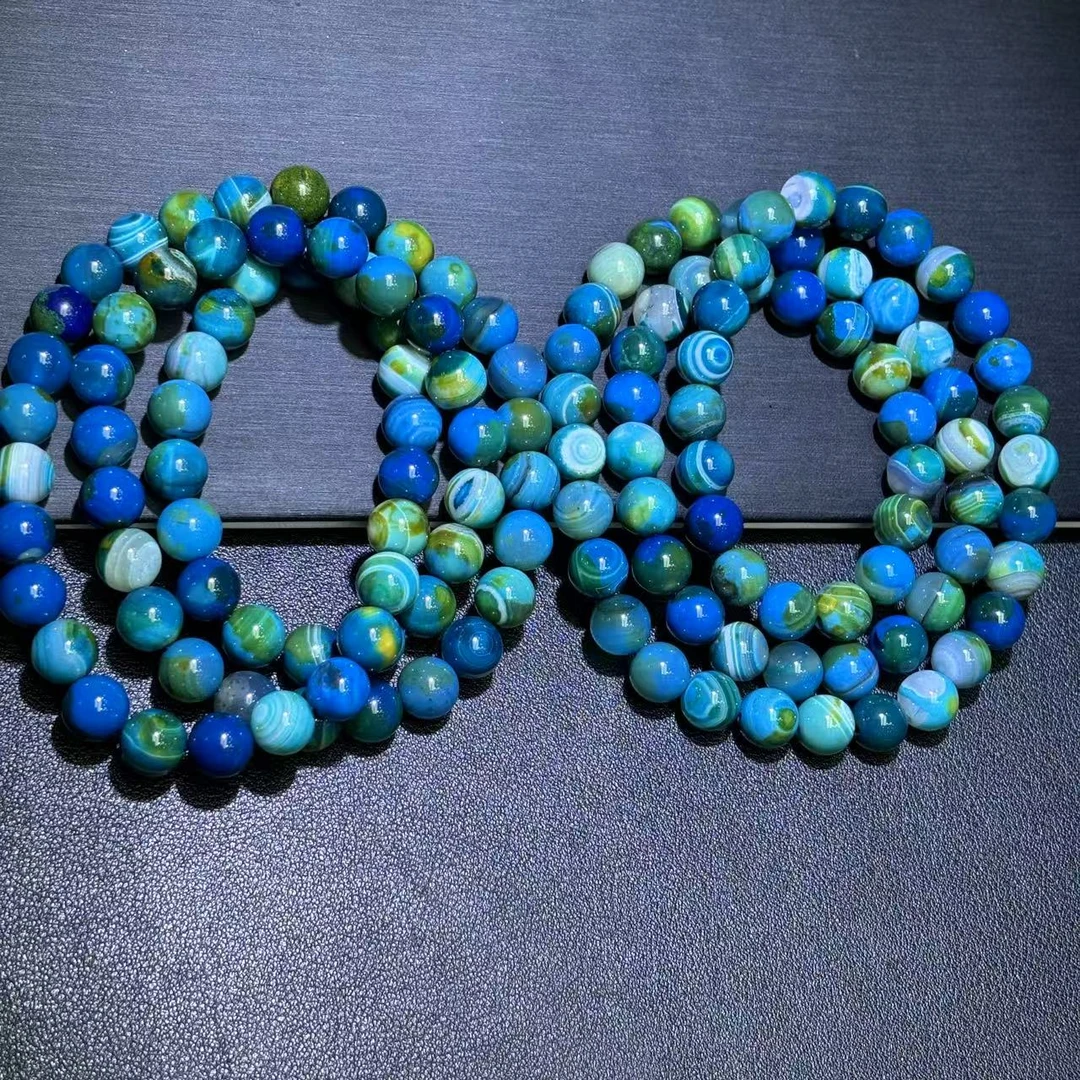 Q-S6864-卡10左右-星际蓝玛瑙项链-多样性发其一