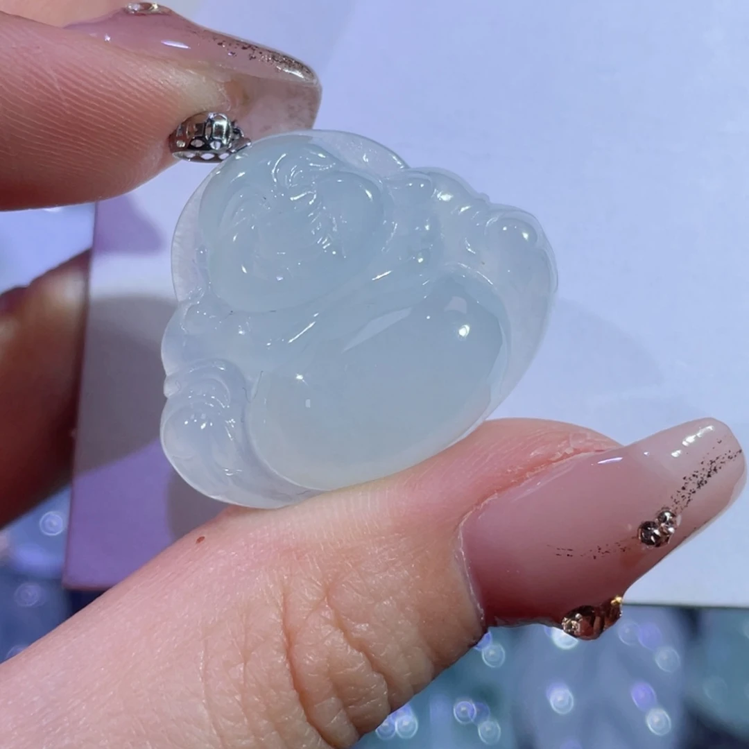 翡翠颈饰18K金镶嵌佛公