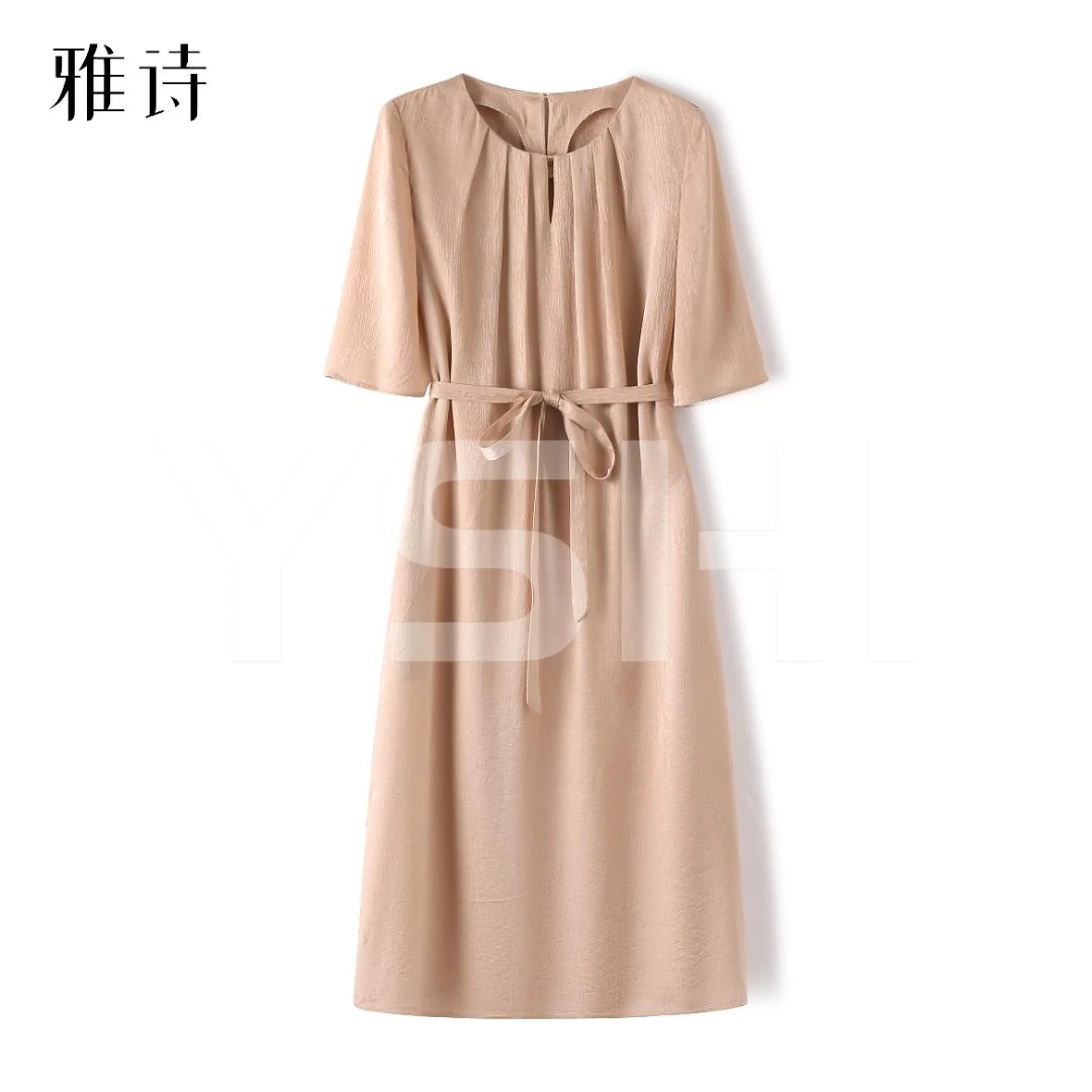 【YASHI】春夏100桑蚕丝25姆米重磅桑波缎连衣裙 QXX253-ES25X320