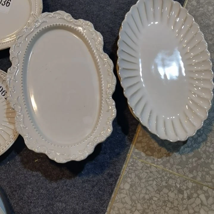 瓷片微瑕洛可可鱼盘一个贝壳鱼盘一个