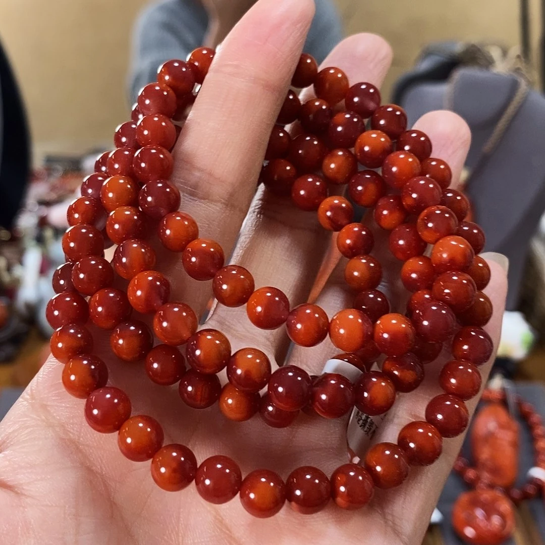 未镶嵌多圈7mm原矿南红玛瑙