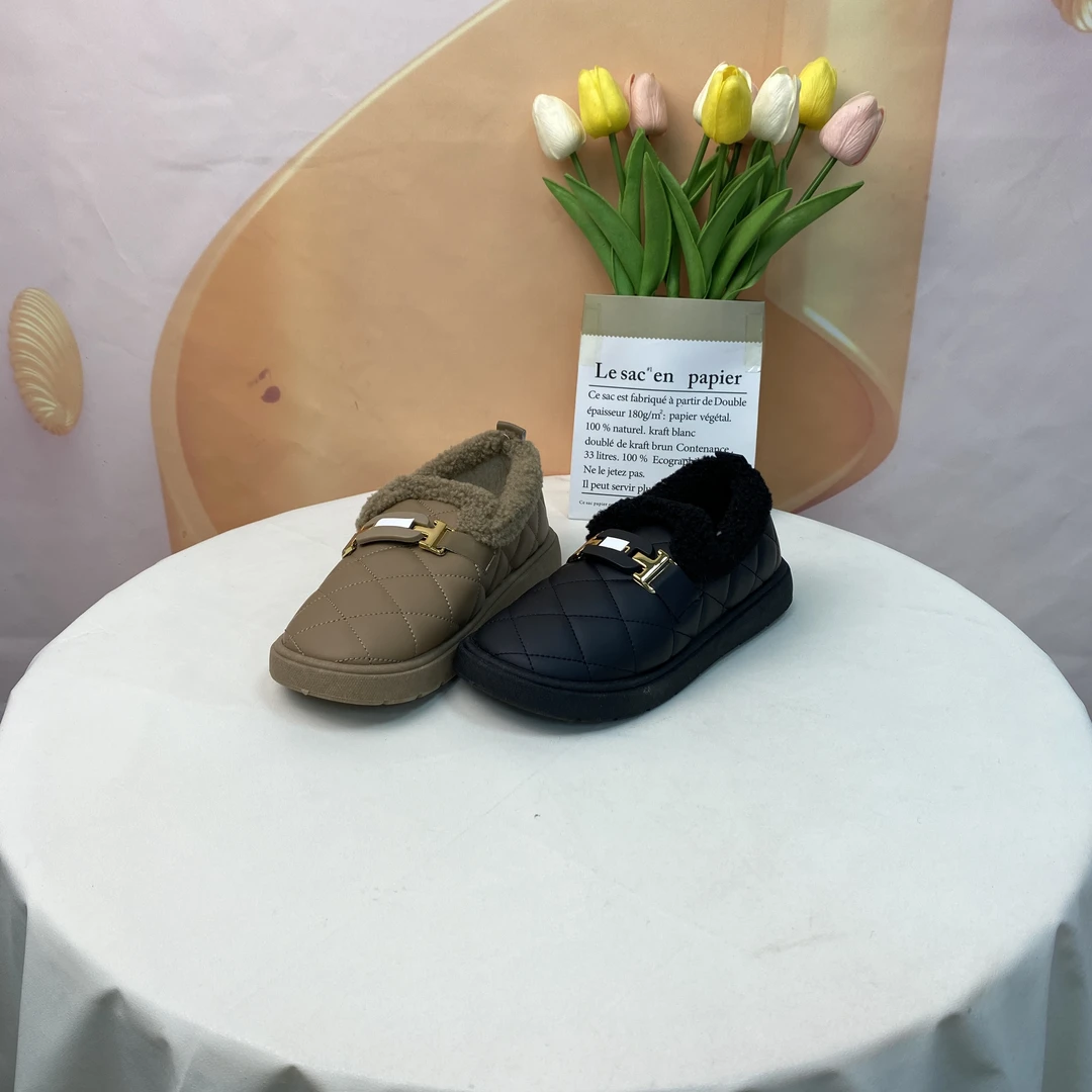 A68时尚舒适百搭平底加绒乐福鞋F