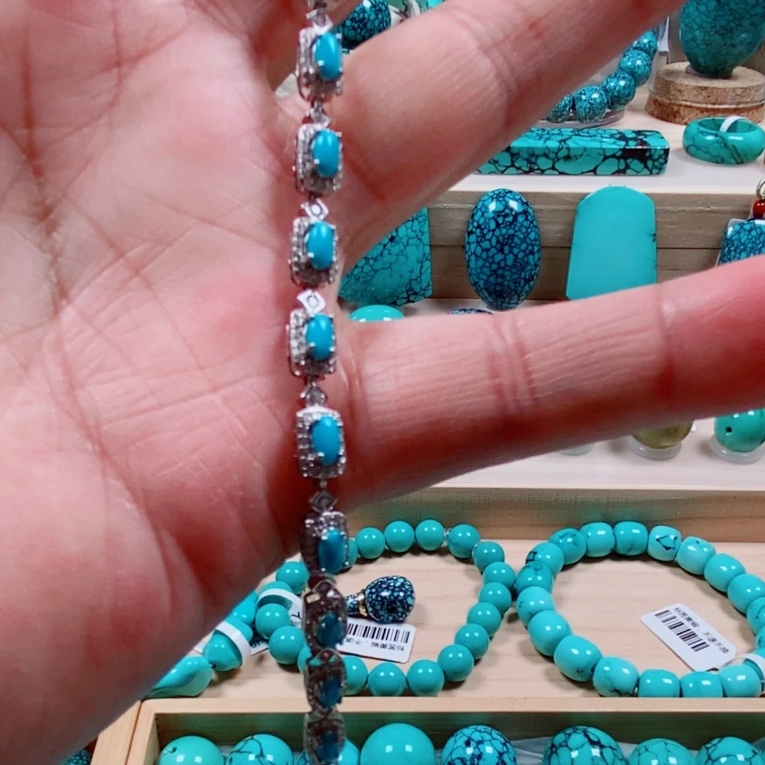 银S925镶嵌绿松石绿松石