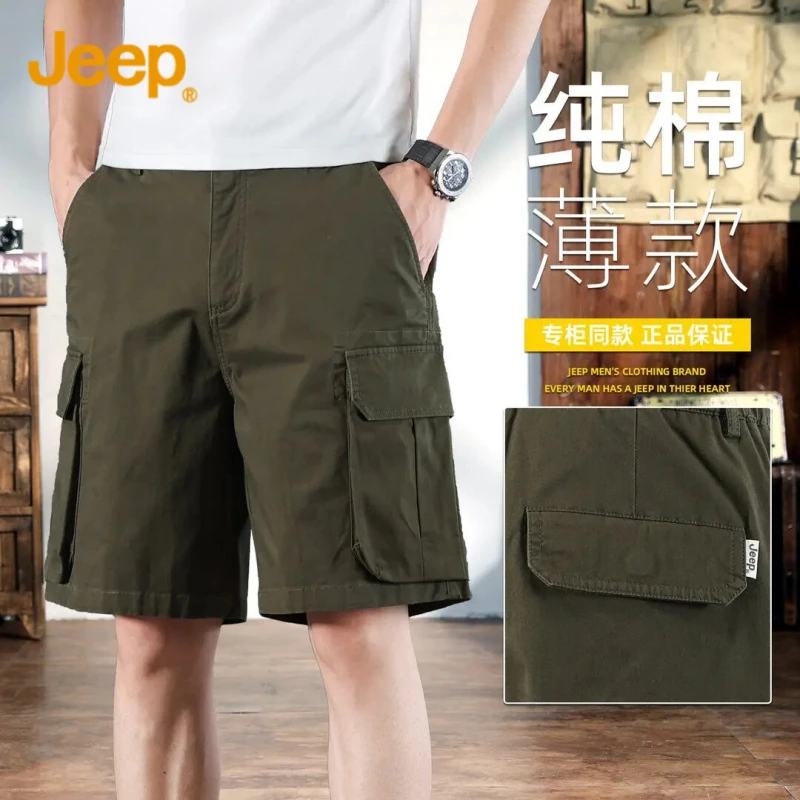 jeep吉普短裤男裤子夏季款爆款2025阔腿裤设计师男装高级感男装