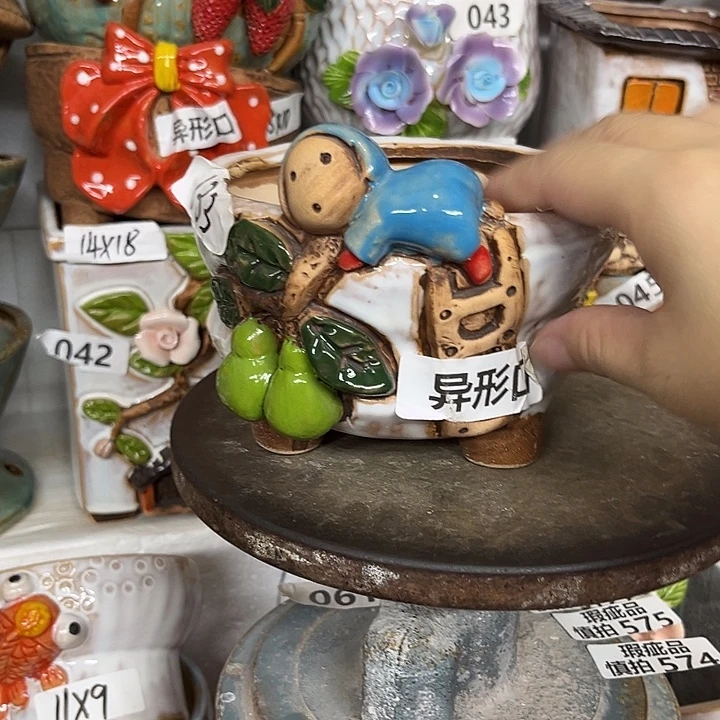 紫砂花盆粗陶材质多肉花盆